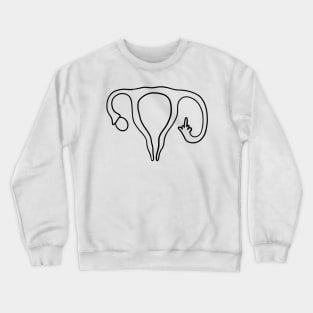 Middle finger uterus lineart black Crewneck Sweatshirt